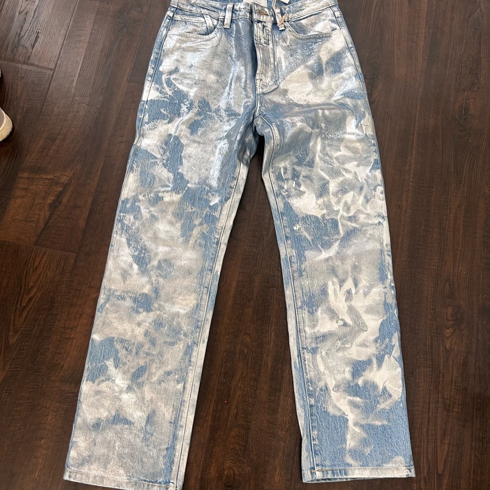 NWT KanCan Wide Leg Pants - Blue and Silver
